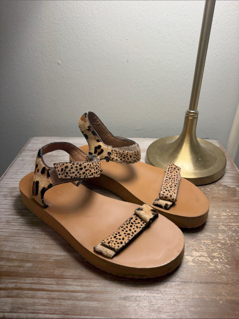 Madewell The Maggie Sandal in
Spot Mix Calf Hair